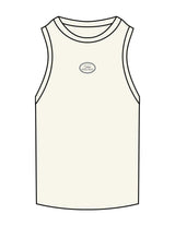 The Ribbed Full Length Tank - Off White - Tone Wellness Studio - Center Chest - Embroidered - Black