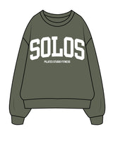 The Mens Crewneck - Cypress - Solos Pilates - Chest Stacked - White