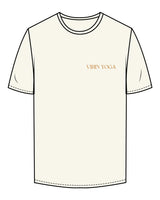 The Mens Tee - Off White - VIBIN YOGA - Left Chest & Back Center - Printed - Orange