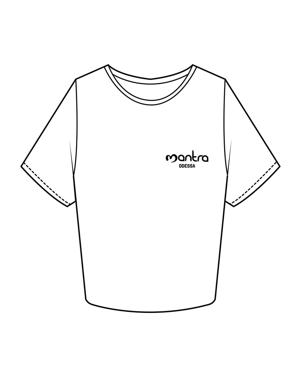 The Crop Tee - White - Mantra - Left Chest Stacked & Back Center Stacked "ODESA" - Printed - Black