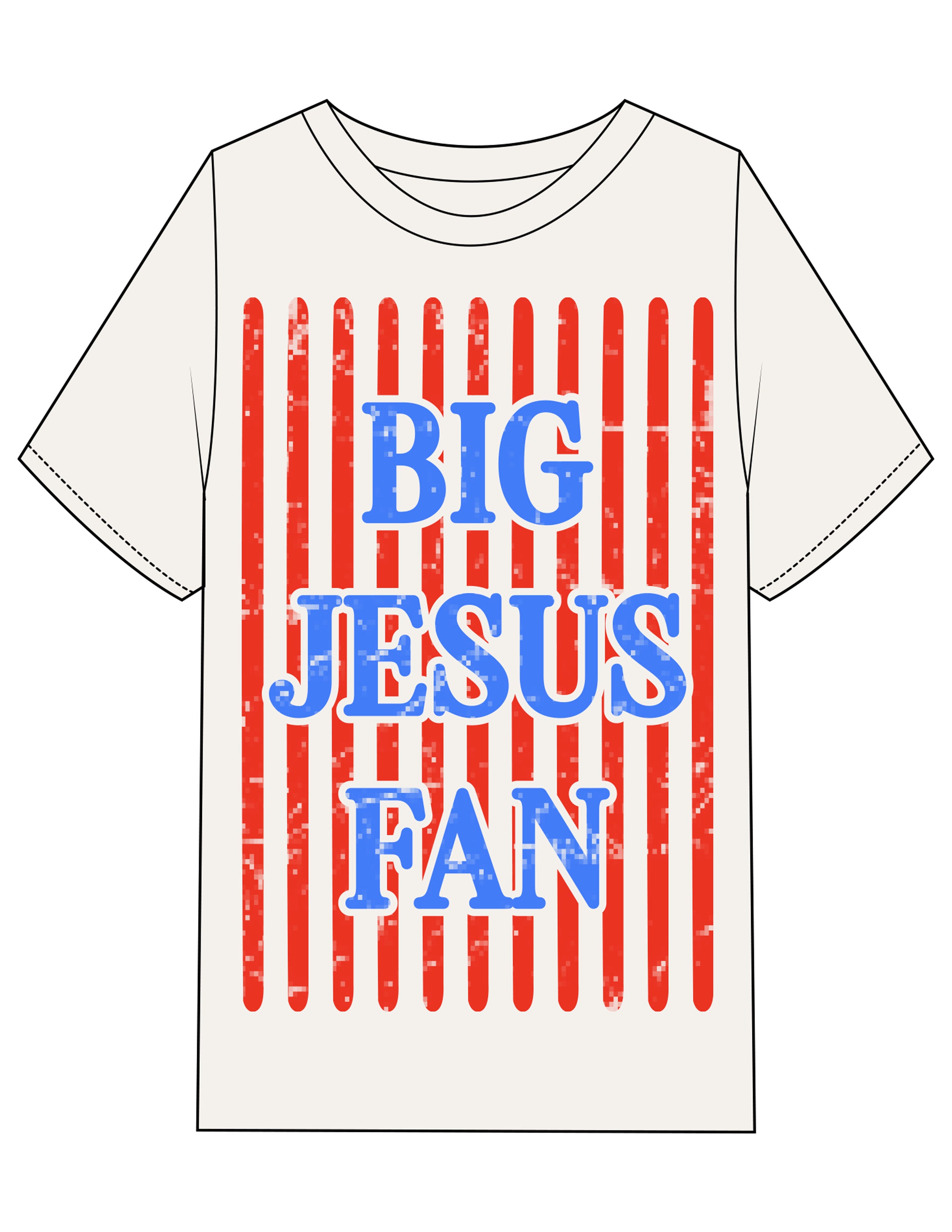 The Mens Heavyweight Tee - Off White - Plum Creek Church - Full Front - Printed - Full Color