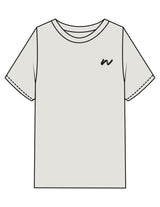 The Womens Heavyweight Tee - Washed Bone - Whit At Home - Left Chest & Back Image - Printed - Washed Black