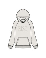 The Womens Hoodie - Washed Bone - Rise Lagree - Center Chest & Back Logo - Tone on Tone
