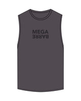 The Scoop Muscle Tank - Charcoal - Megabarre - Front Stacked & Back Stacked - Tone on Tone
