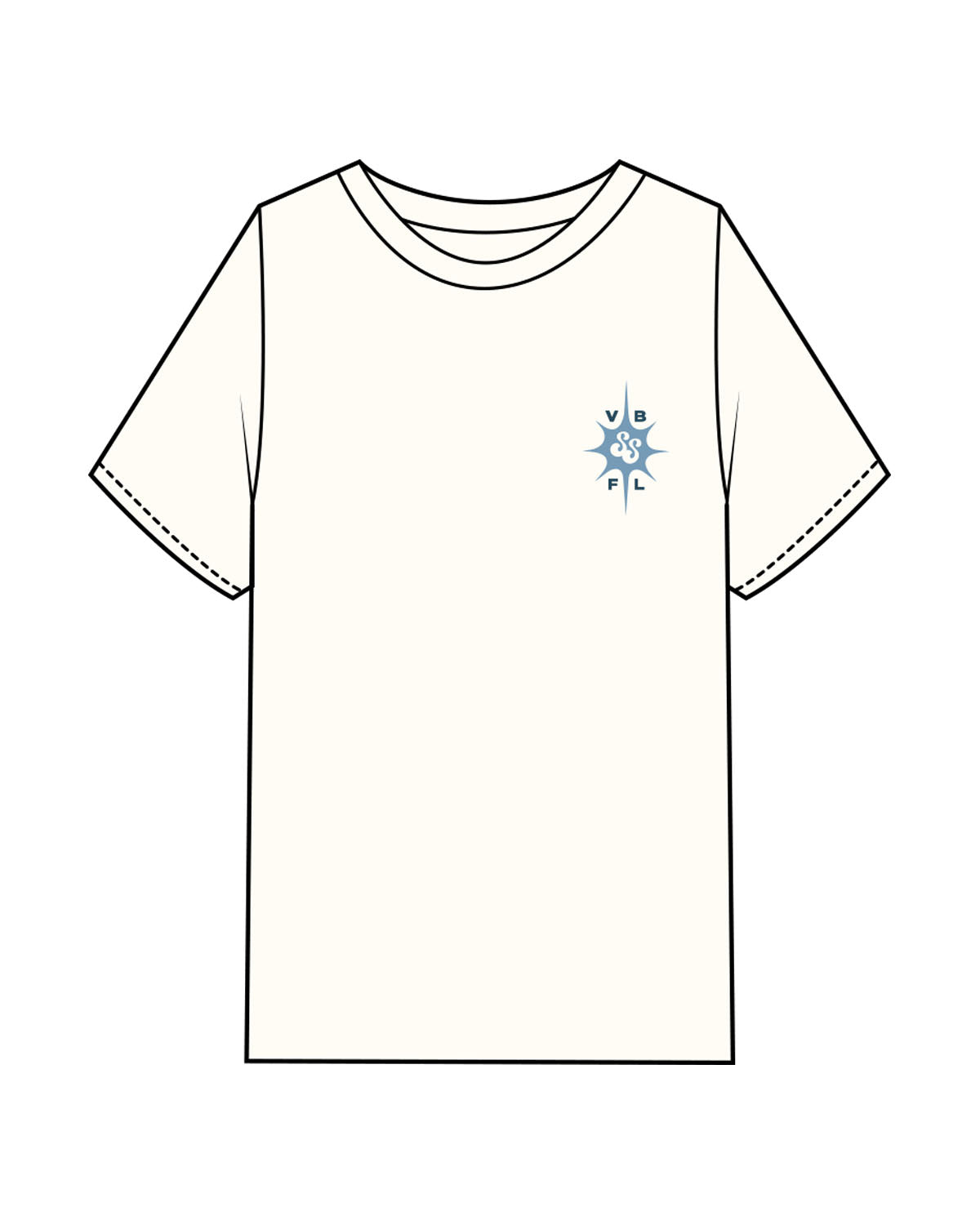 The Womens Heavyweight Tee - Off White - Sunrise Sculpt - Left Chest & Back Stacked - Printed - Full Color