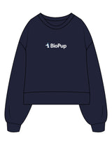 The Womens Heavyweight Crop - Navy - BioPup - Center Chest - Printed - Full Color