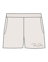 The Womens Sweat Shorts - Bone - The Stu - Left Leg - Printed - Tone on Tone