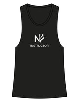 The Womens Racerback Tank - Black - Neighborhood Barre - Center Chest "INSTRUCTOR" - Printed - White