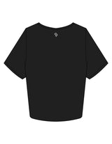 The Crop Tee - Black - Club Ready - Center Chest & Back Neckline - Printed - White