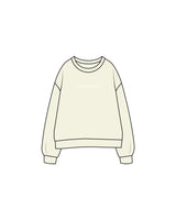 The Womens Crewneck - Butter - Explore More - Center Chest - Embroidered - White
