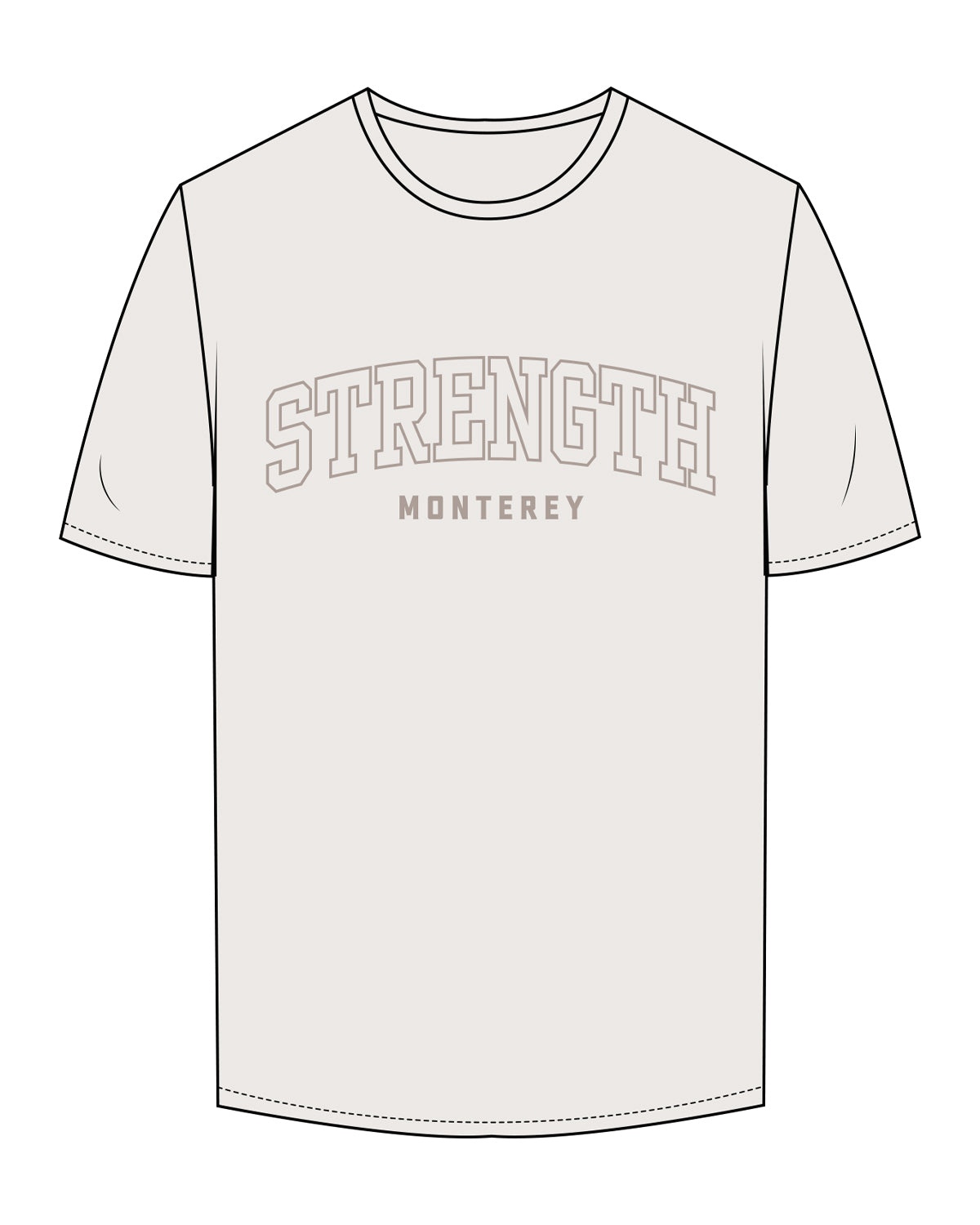 The Mens Tee - Bone - Strength Monterey - Center Chest - Printed - Tone on Tone