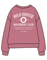 The Midweight Unisex Crewneck - Washed Maroon - HiLo - Center Chest & Back Stacked - Printed - White