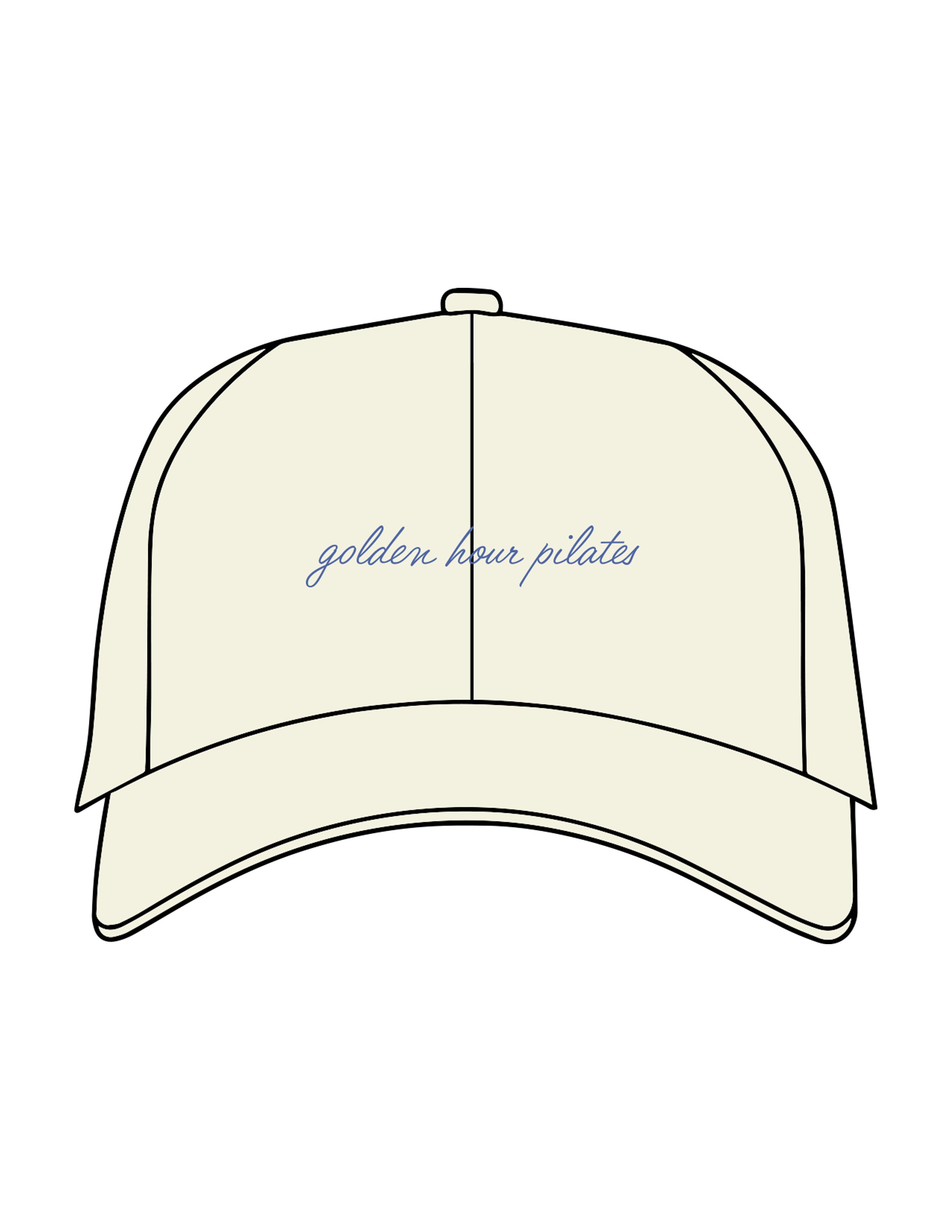 The Dad Hat - Light Yellow - Golden Hour - Center Crown Script - Embroidered - Blue