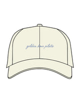 The Dad Hat - Light Yellow - Golden Hour - Center Crown Script - Embroidered - Blue