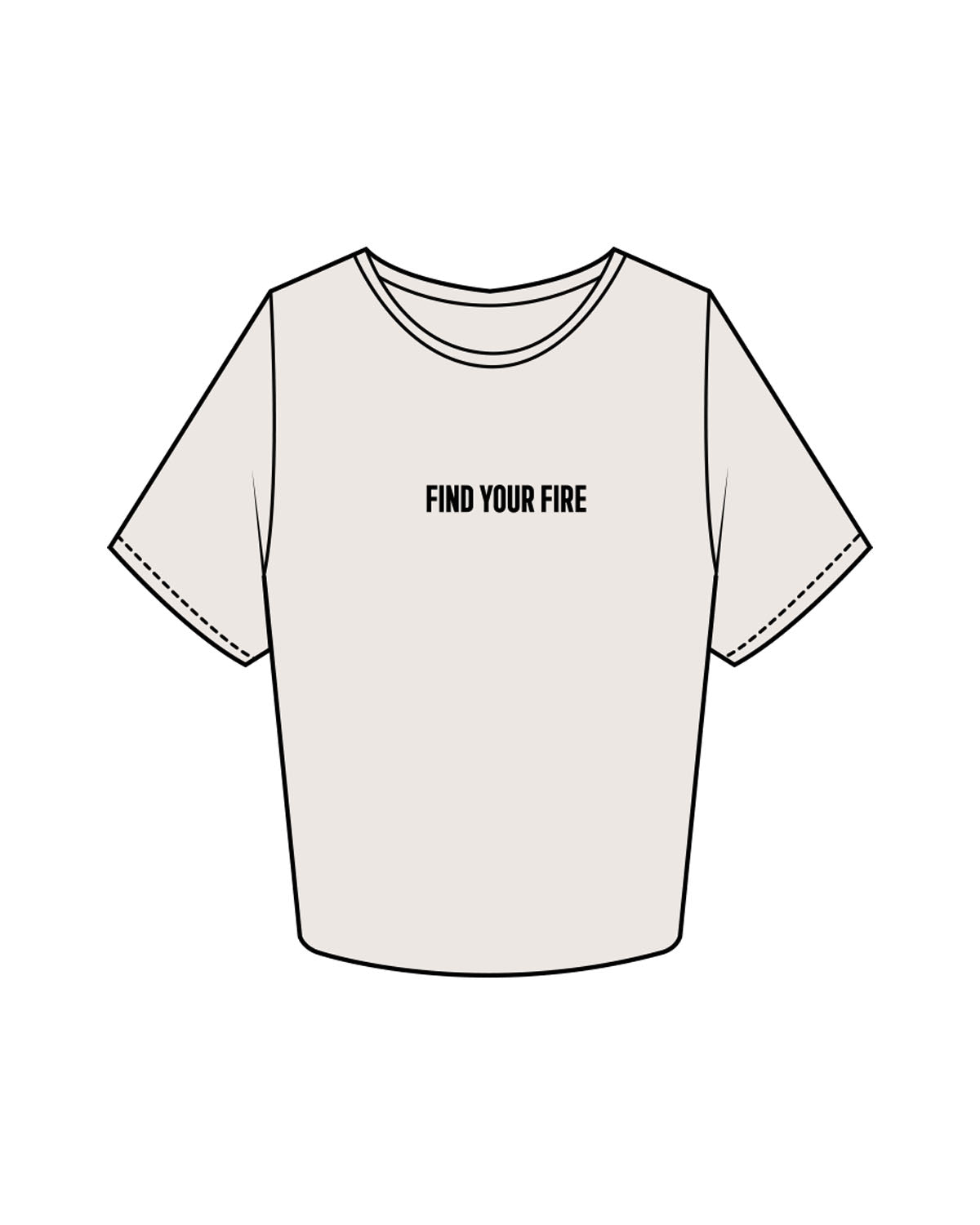 The Crop Tee - Bone - Ignite Barre & Fitness - Center Chest & Back Round - Printed - Black
