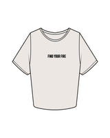 The Crop Tee - Bone - Ignite Barre & Fitness - Center Chest & Back Round - Printed - Black