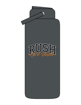 The Wide Mouth Water Bottle - Charcoal - Rush Cycle Studio - Center Body Stacked - Printed - Full Color