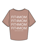The Crop Tee - Clay - Fit 4 Mom North County Inland - Left Chest & Back Stacked - Printed - White