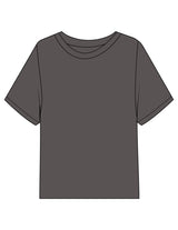 The Midweight Crop Tee - Pepper - RAG Collaborative - Back Neckline - Embroidered - Tone on Tone