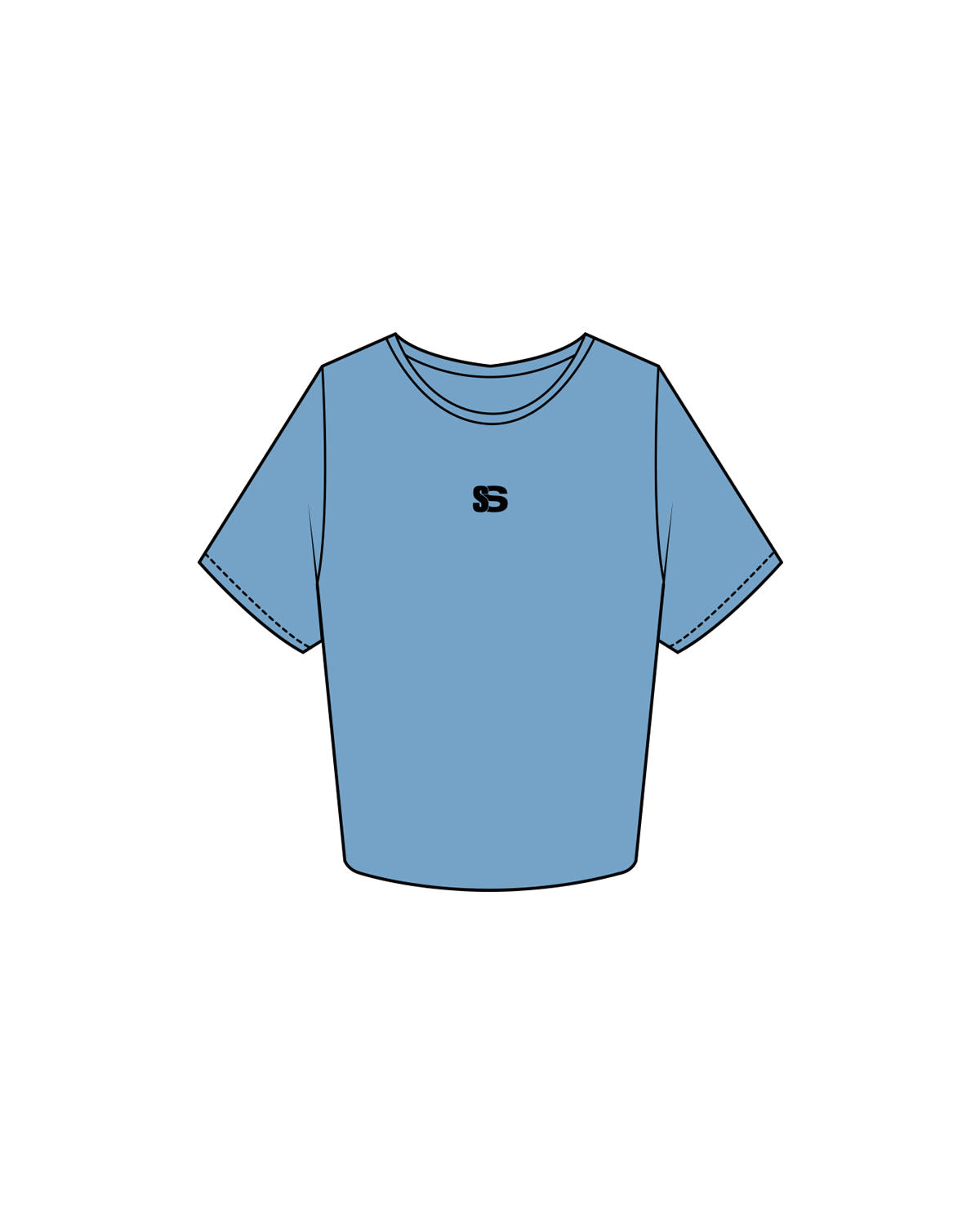 The Crop Tee - Carolina - Sweatshack - Center Chest & Center Back - Printed - Black