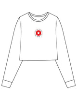 The Crop Long Sleeve - White - Method Lagree - Center Chest Round & Center Back - Printed - Full Color