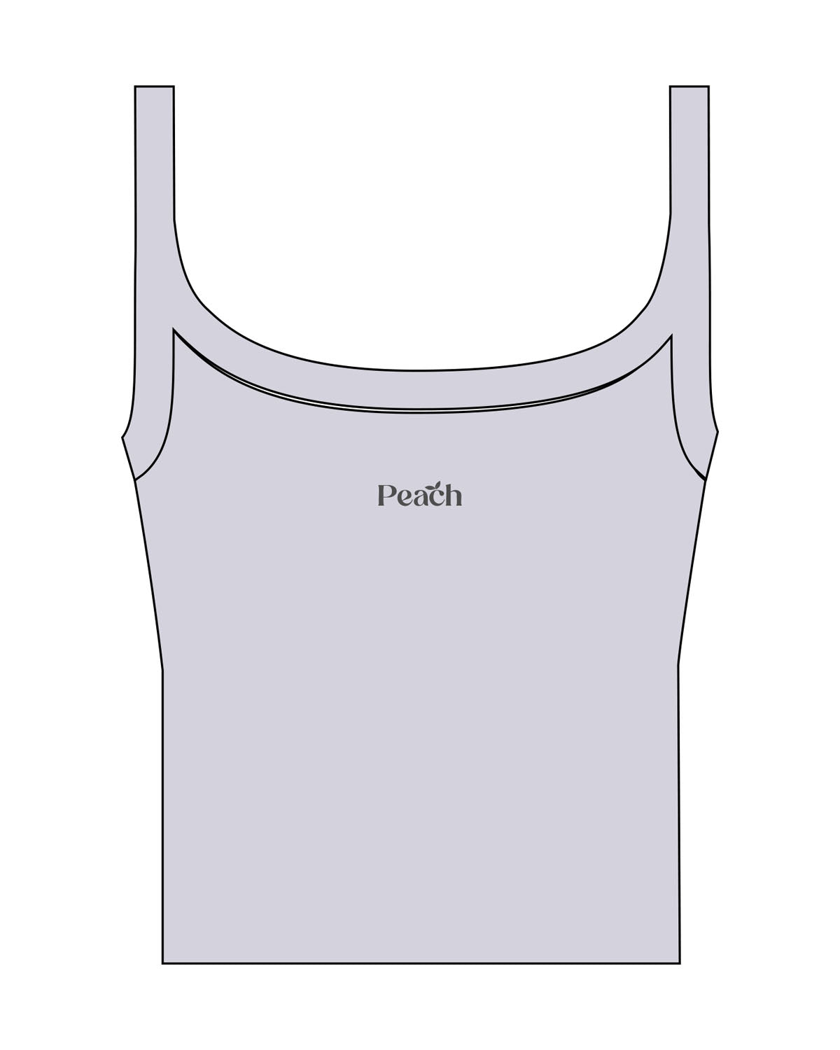 The Micro Rib Strappy Crop Tank - Heather - Peach F.L -  Center Chest - Printed - Charcoal