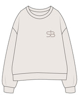 The Womens Crewneck - Bone - Injections by SB - Left Chest & Back Stacked - Printed - Tone on Tone