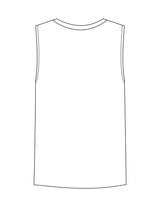 The Mens Tank - White - Fine Core Pilates - Center Chest Stacked - Printed - Black