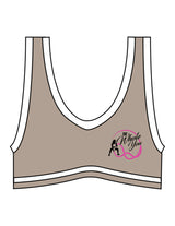 The Piped Bra - Brown - The Whole You Wellness - Left Chest - Printed - Full Color