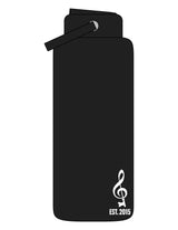 The Wide Mouth Water Bottle - Black - SOUL YOGA - Bottom Left - Printed - White
