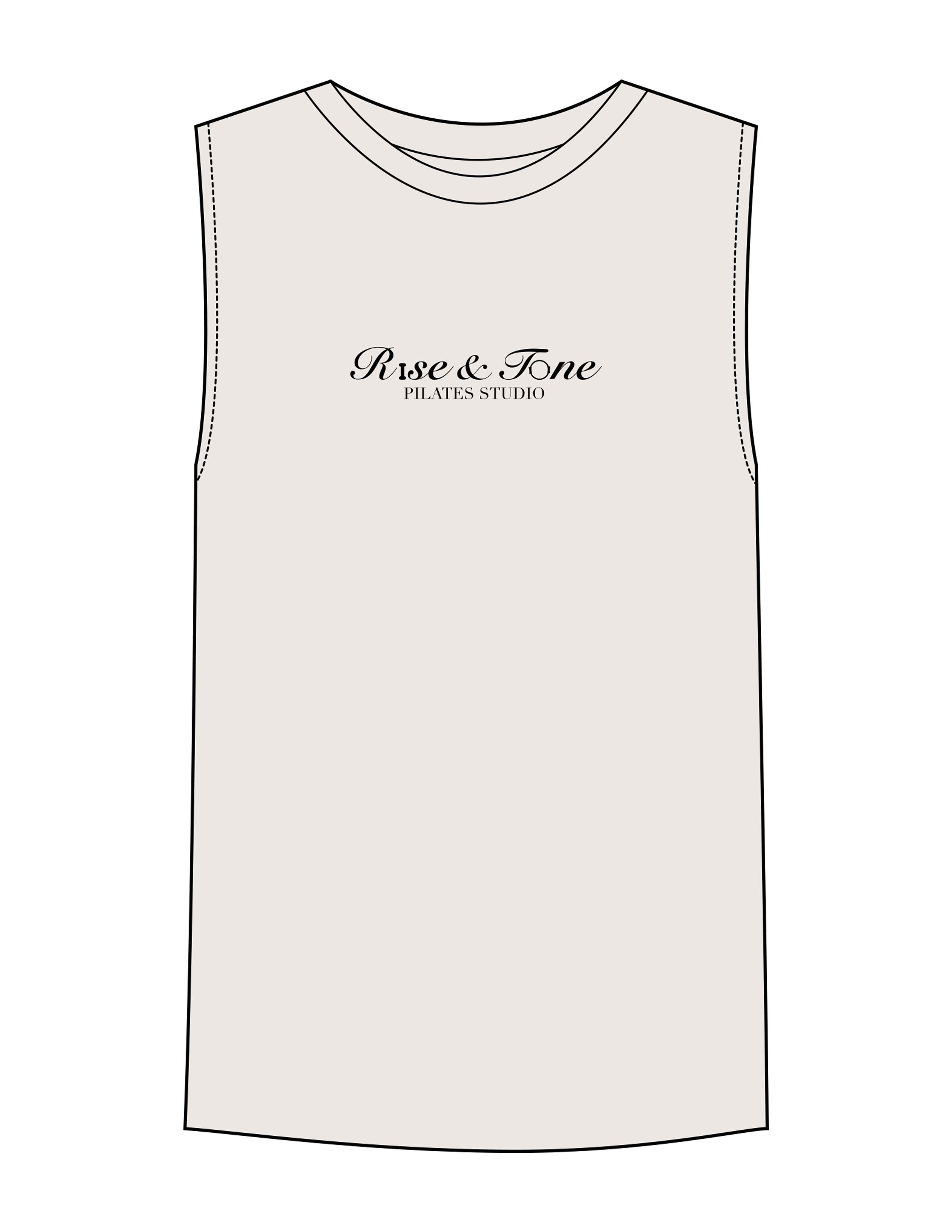 The Mens Tank - Bone - Rise and Tone - Center Chest Stacked - Printed - Full Color