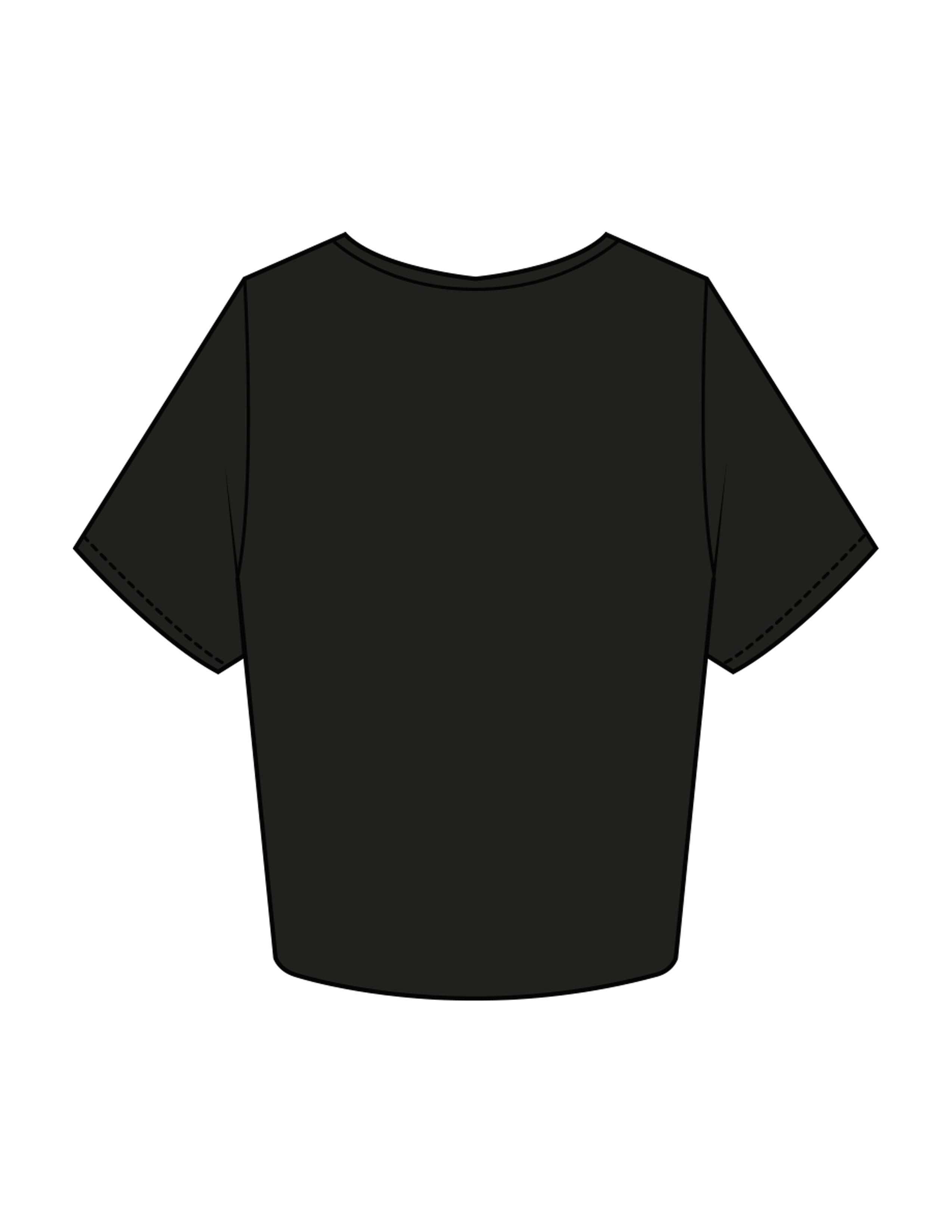 The Crop Tee - Black - Pilates Method/Barre Noir - Left Chest Stacked - Printed - White