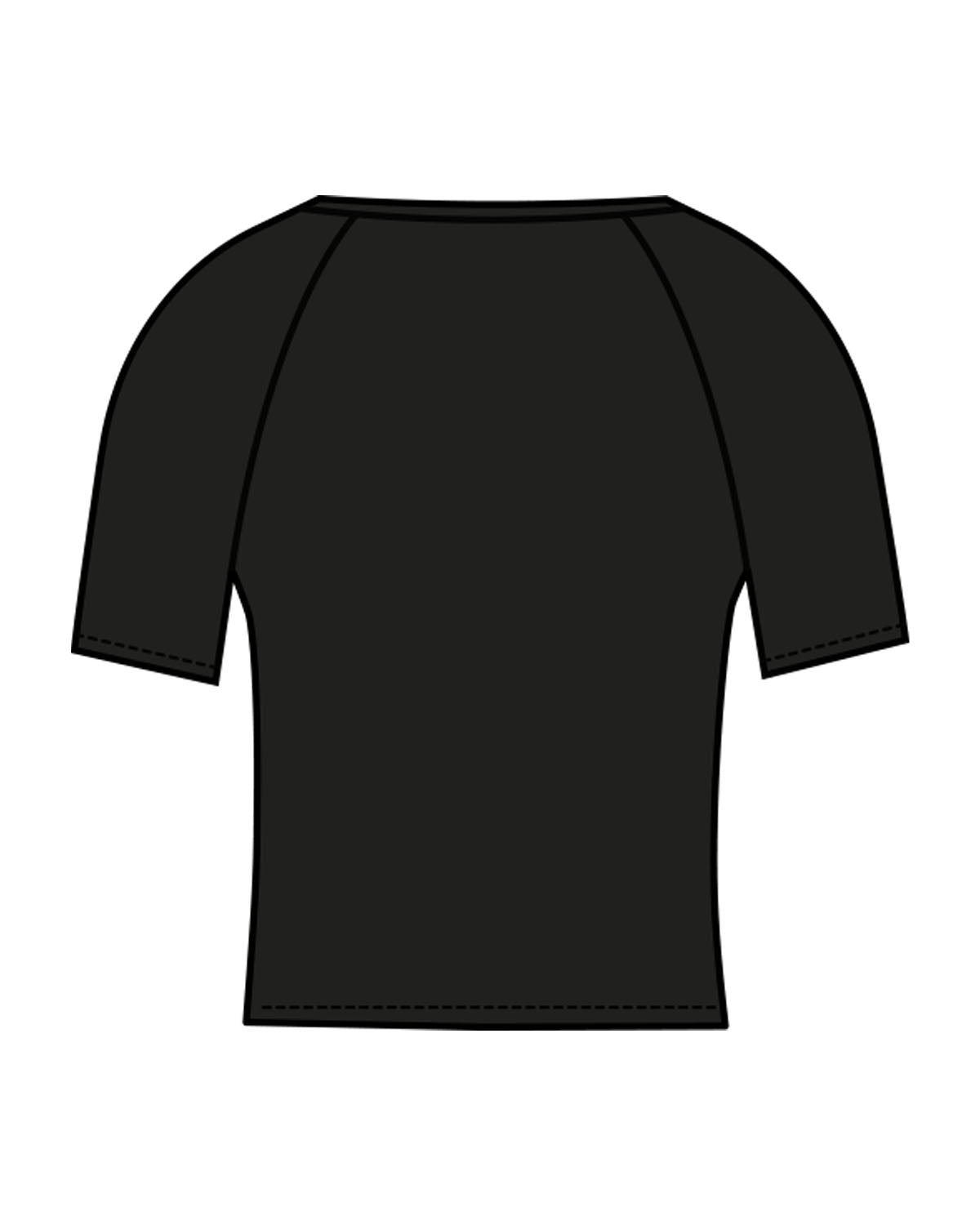 The Short Sleeve Crop - Black - Kekel - Left Chest - Printed - White