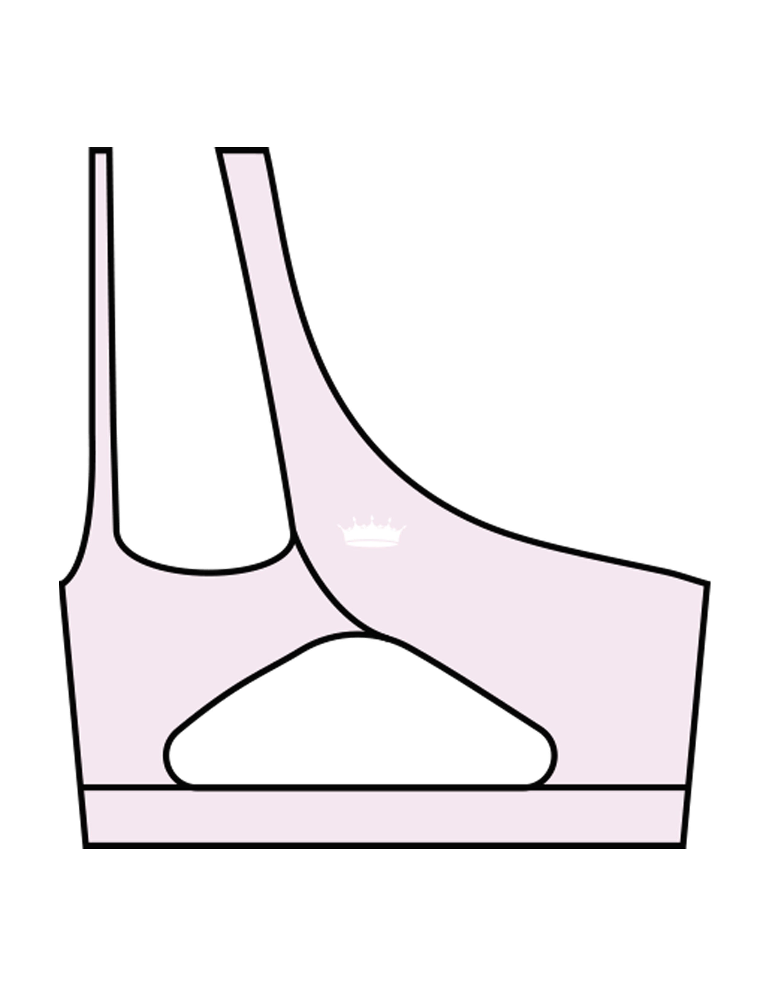 The One Shoulder Bra - Pink - Spin Queen - Center Chest & Center Back - Printed - White