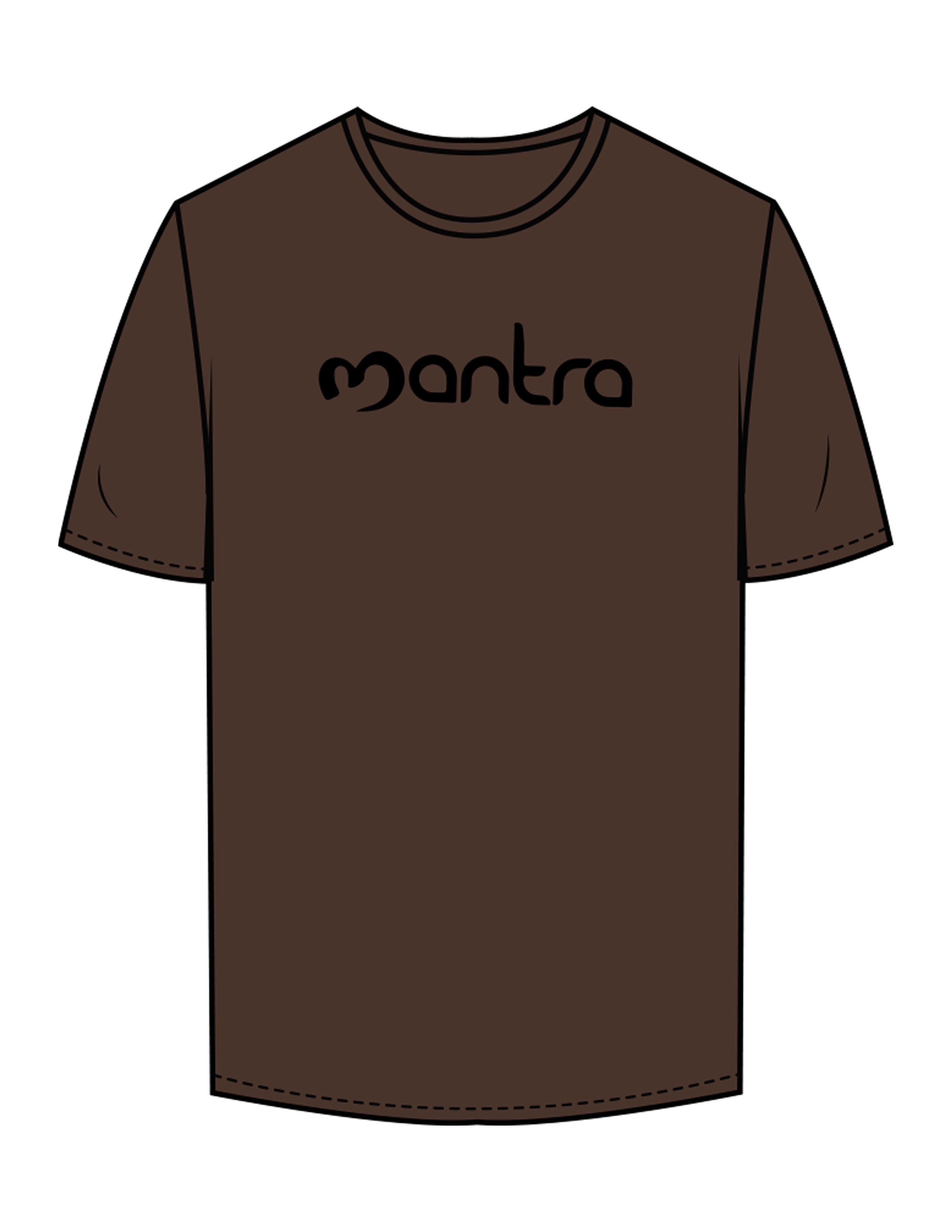 The Mens Tee - Chestnut - Mantra - Center Chest & Back Neckline - Printed - Black