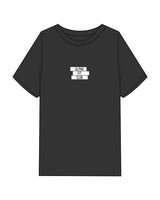 The Mens Heavyweight Tee - Washed Black - Alpha Fit - Chest Center Stacked - White