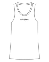 The Recycled Womens Tank - White - Core Reform - Center Chest - Printed - Black