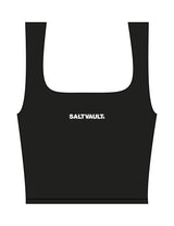 The Square Neck Tank - Black - Saltvault - Center Chest - Printed - White