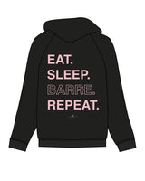 The Mens Zip Hoodie - Black - Barre Life - Left Chest Stacked & Center Back Stacked - Printed - Full Color