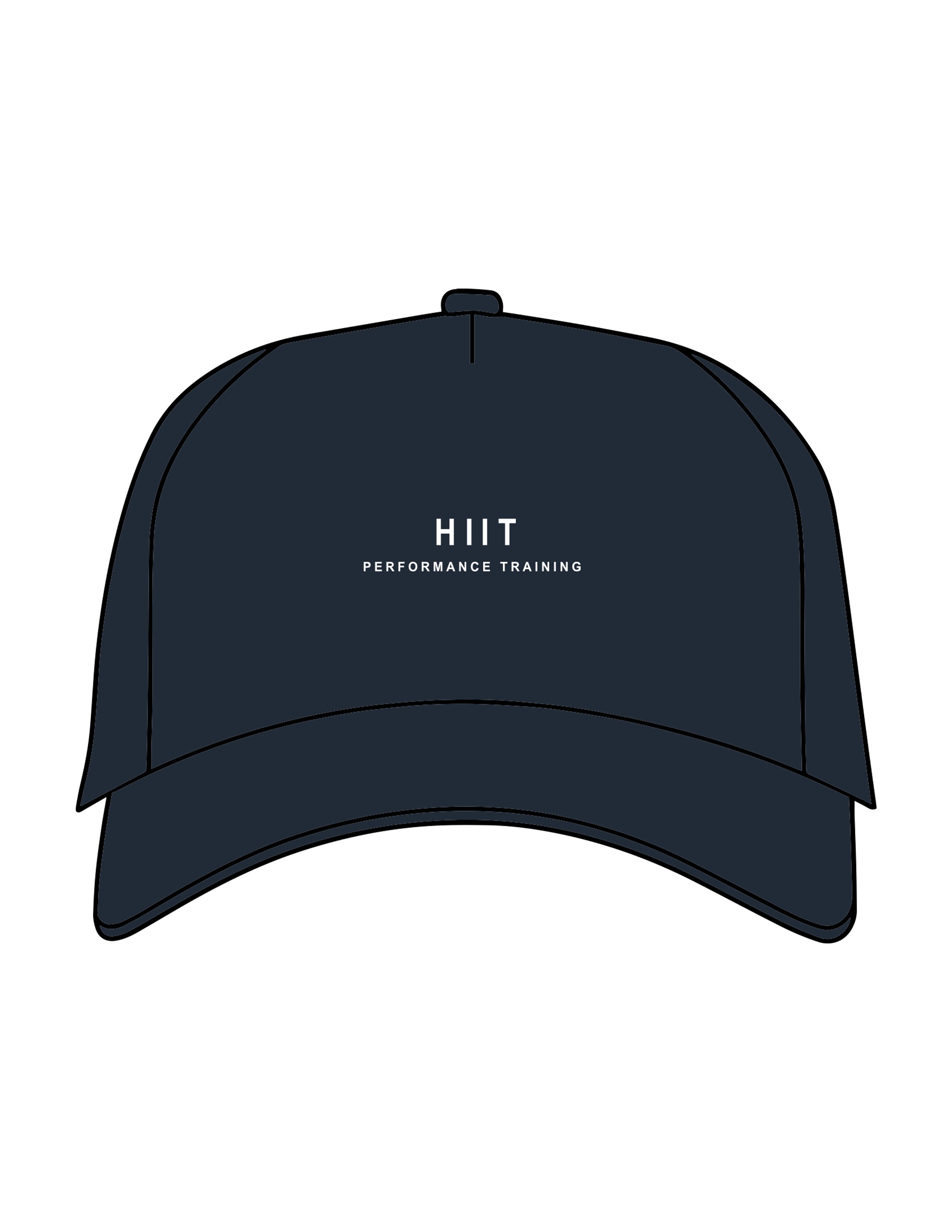 The Canvas Cap - Navy - HIIT Performance - Center Crown Stacked - Embroidered - White