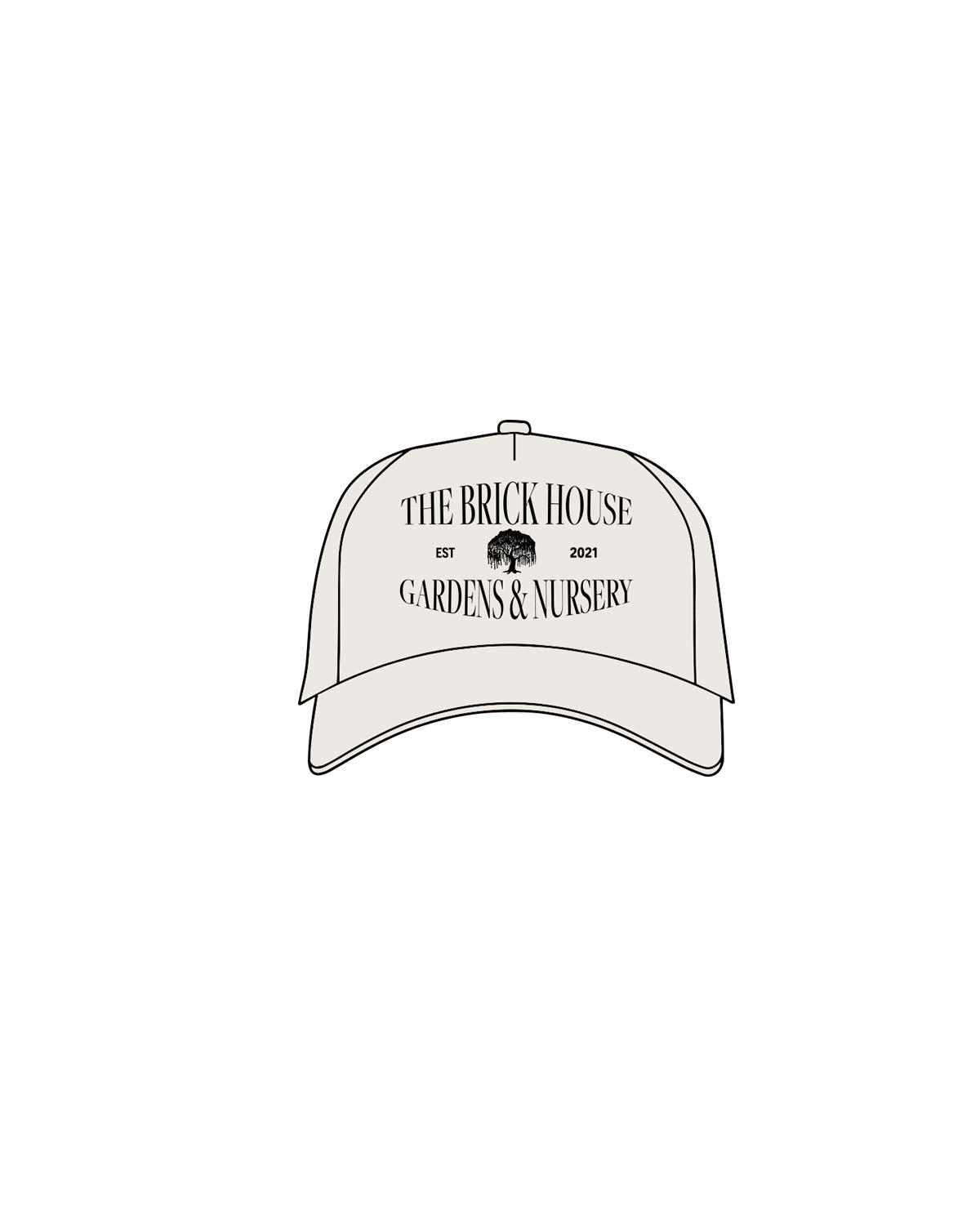 The Canvas Cap - Bone - Brick House - Center Crown Stacked & Left Panel - Printed - Black