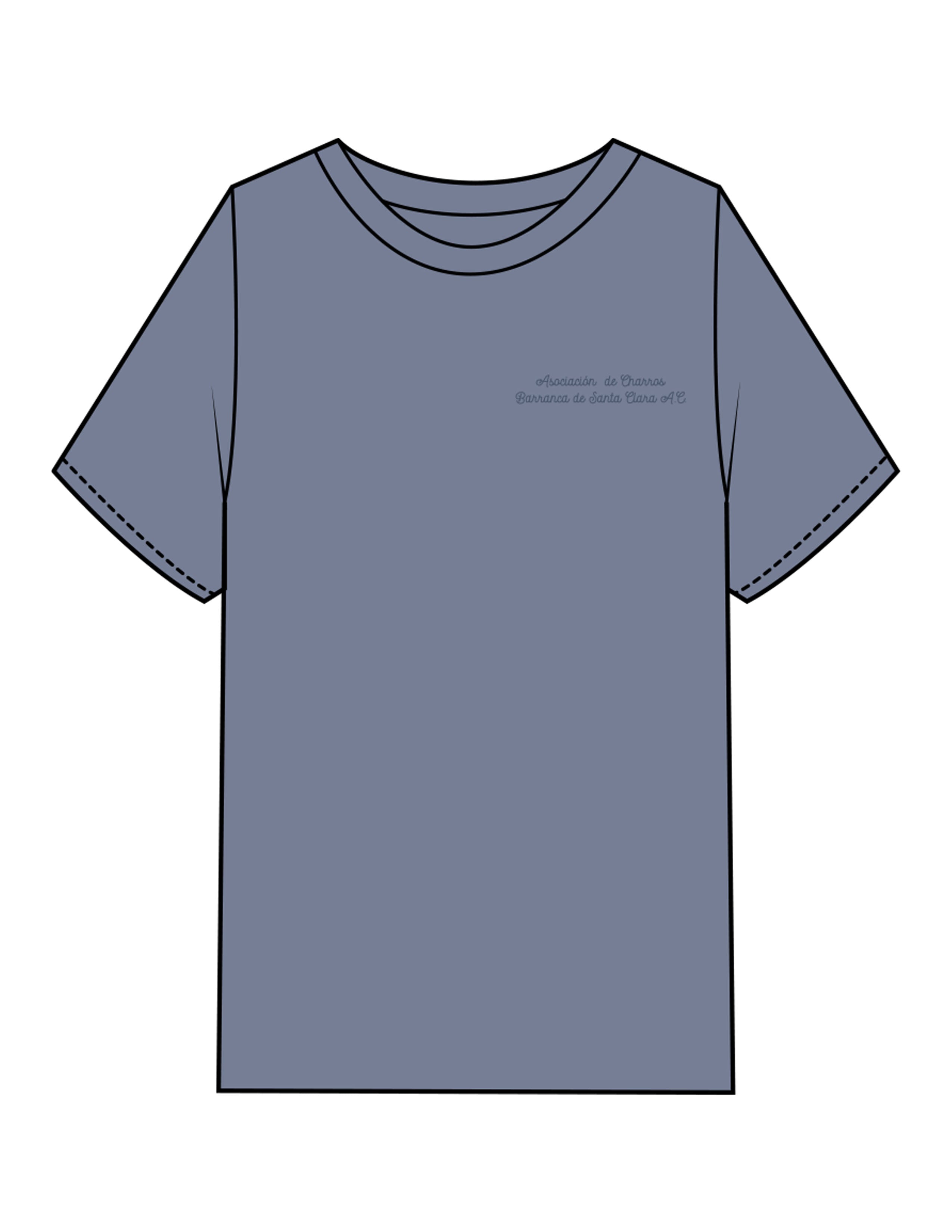 The Mens Heavyweight Tee - Washed Indigo - VCC - Left Chest Stacked & Back Image - Printed - Tone on Tone
