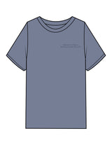 The Mens Heavyweight Tee - Washed Indigo - VCC - Left Chest Stacked & Back Image - Printed - Tone on Tone
