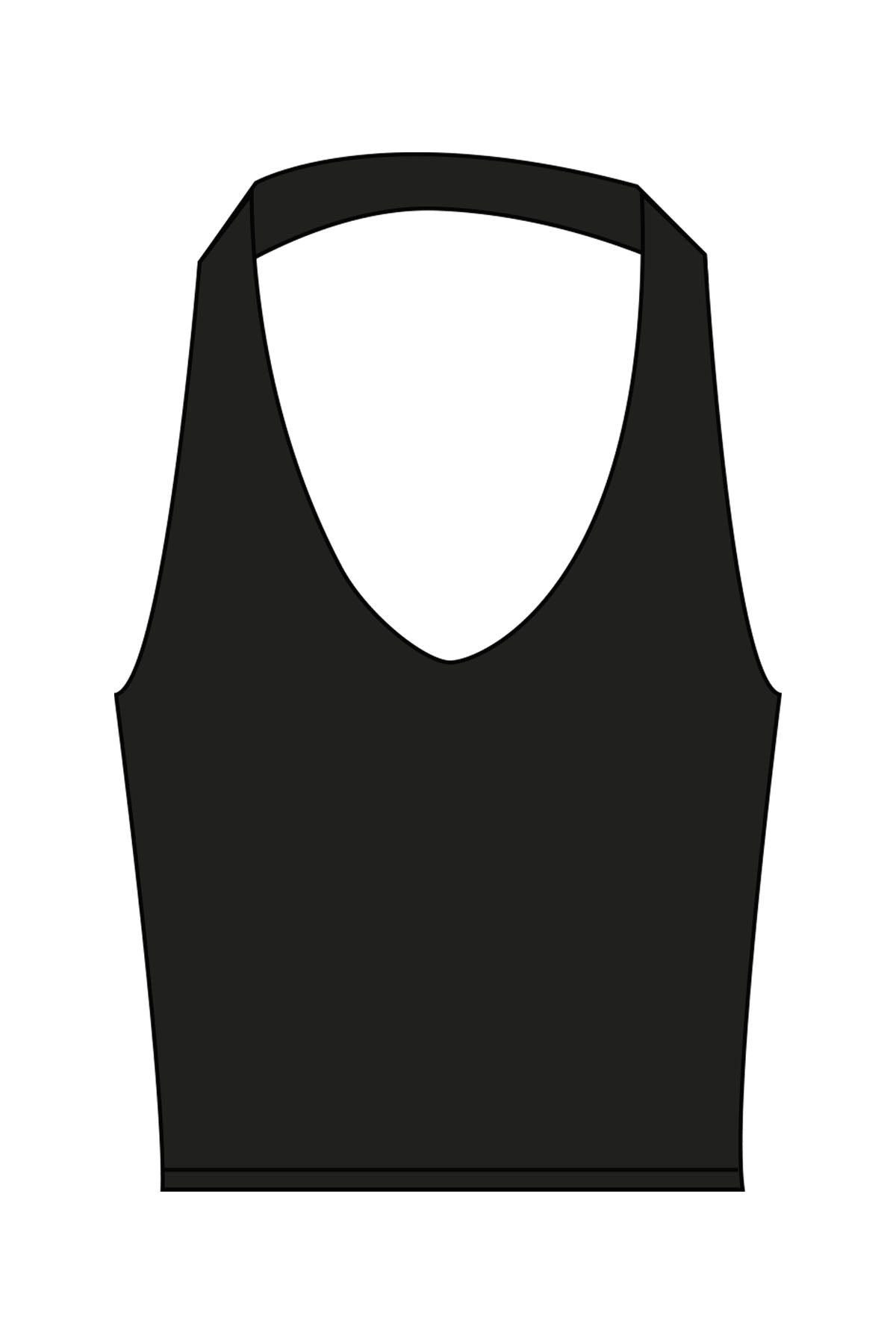 The Halter Bra - Black - Forma Haus - Center Back - Printed - Gray