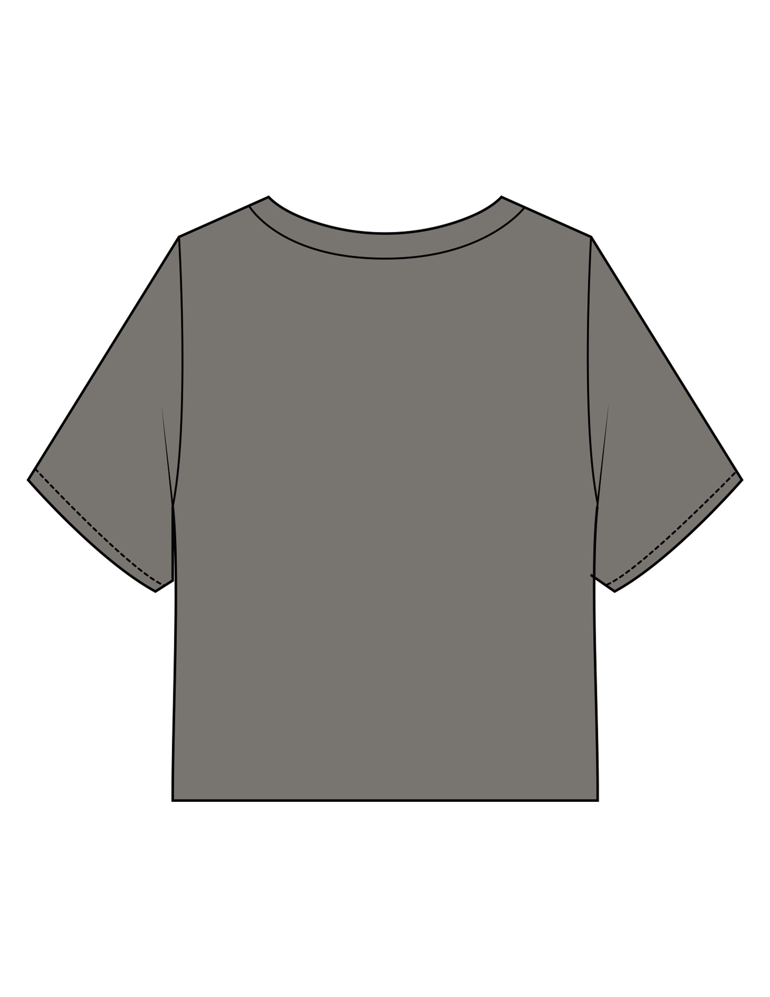 The Heavyweight Crop Tee - Washed Gray - Velvaere - Center Chest Stacked - Printed - Off White