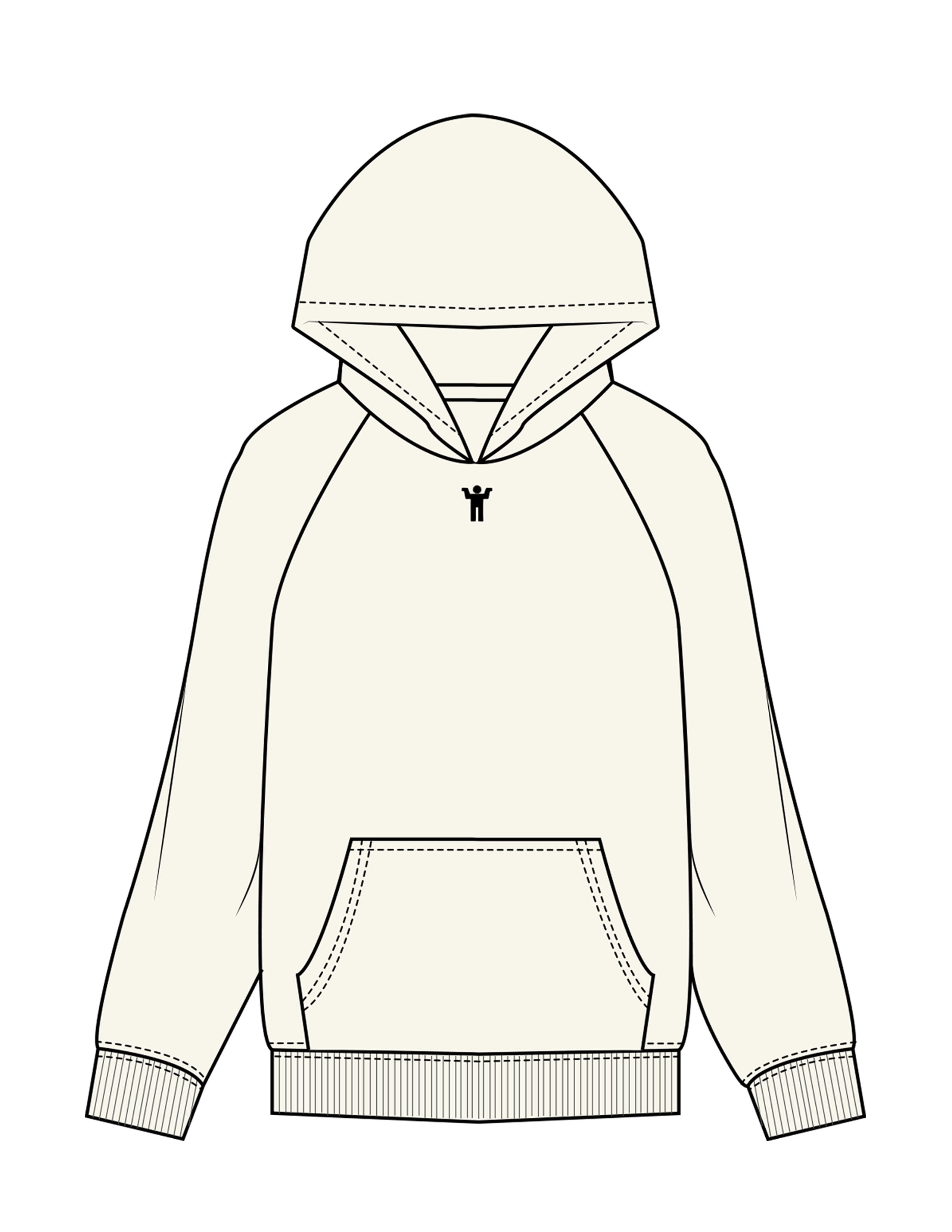 The Mens Hoodie - Off White - DontKnow. - Upper Chest - EMB - Black