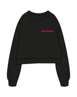 The Oversized Crop - Black - Punch Therapy - Left Chest & Back Center - Pink