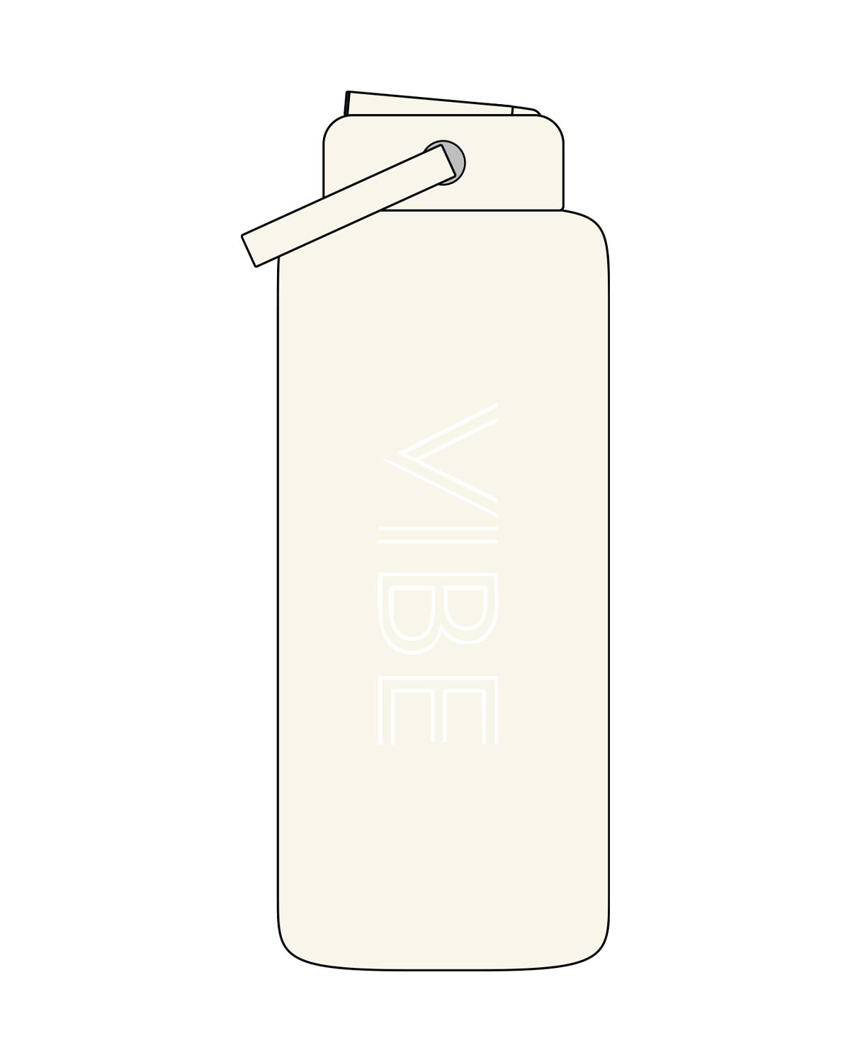 The Wide Mouth Water Bottle - Off White - Vibe Hot Yoga & Pilates - Center - White