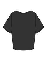 The Crop Tee - Washed Black - Practice Yoga - Chest Stacked - Printed - Off White