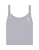 The Micro Rib Strappy Crop Tank - Heather - Soul Yoga - Left Chest - Printed - White